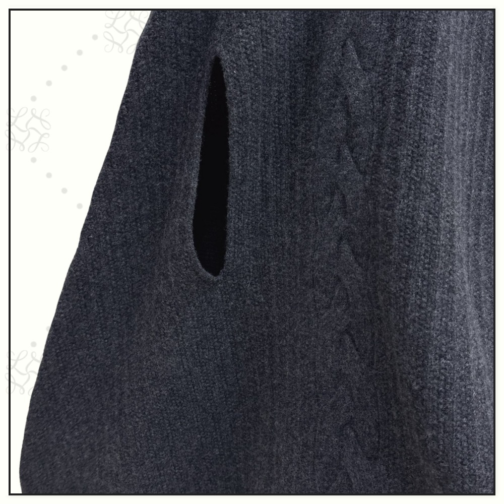 WOOL HIGH NECK PONCHO