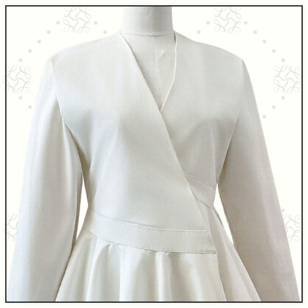 ASYMMETRICAL V NECK SHORT DRESS