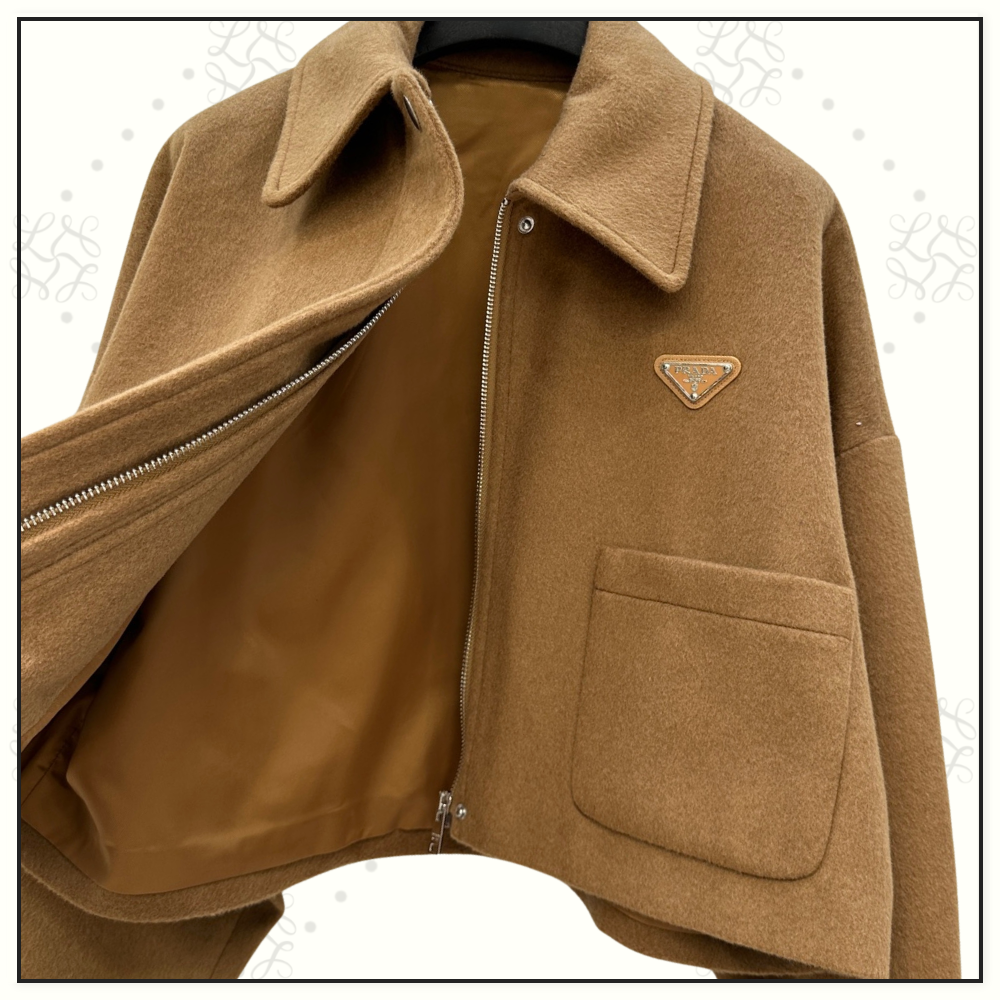 CAMEL HAIR BOMBER & BELTED SHORT