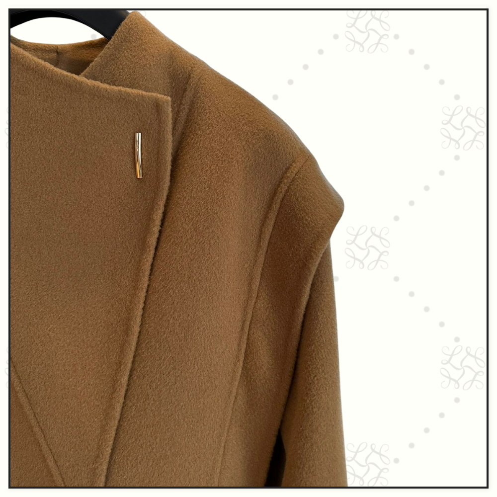 WOOL & CASHMERE BLEND FUNNEL NECK COAT