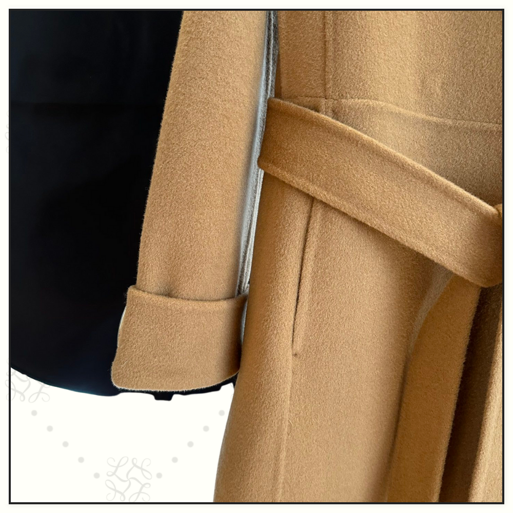 WOOL & CASHMERE BLEND FUNNEL NECK COAT