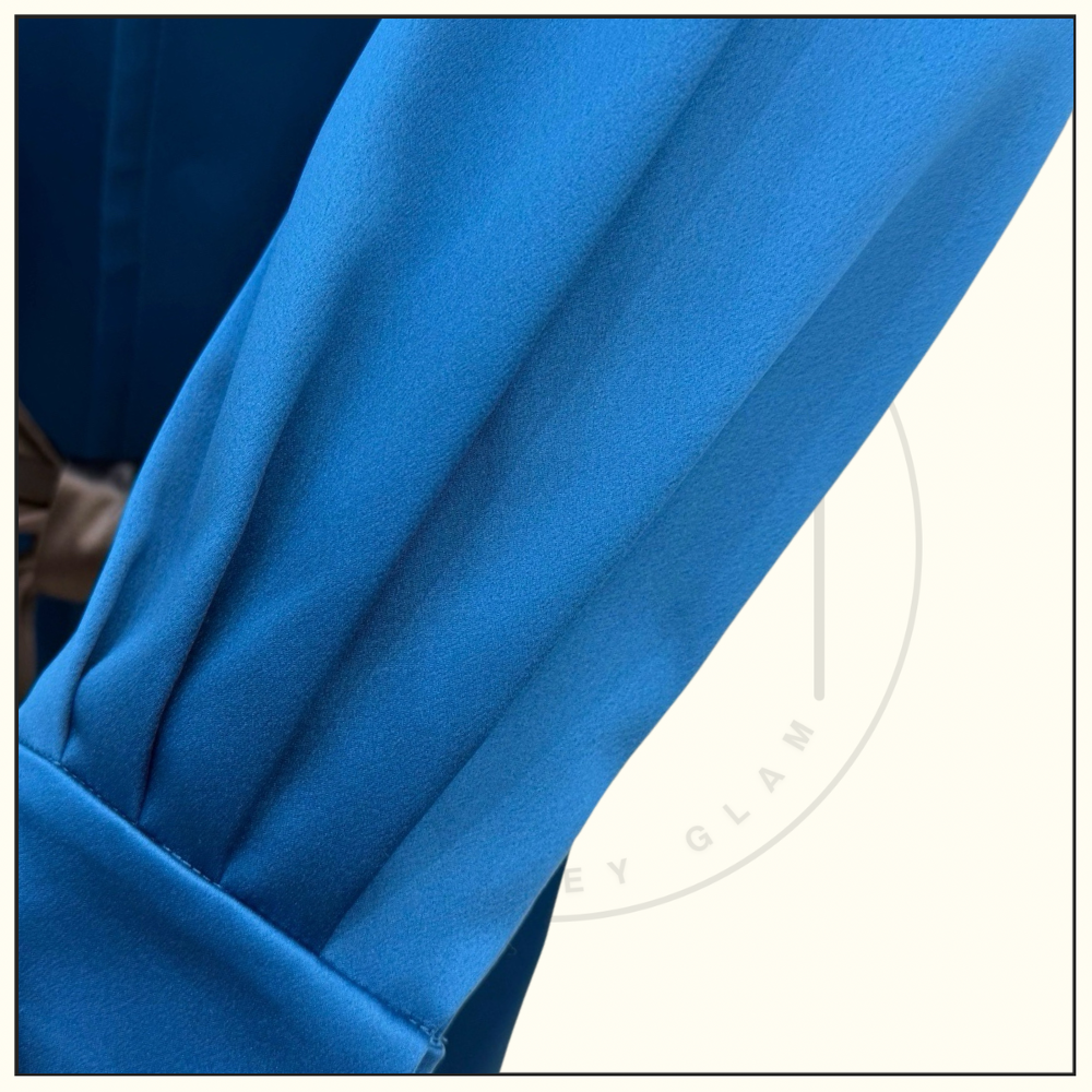 TIED BELT SILK DRESS