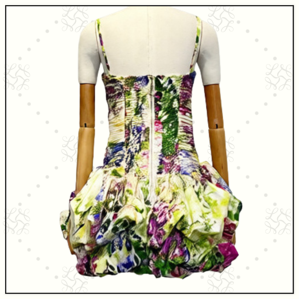 VIOLETTE BUBBLE HEM MINI DRESS