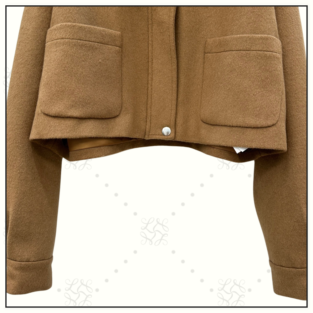 CAMEL HAIR BOMBER & BELTED SHORT