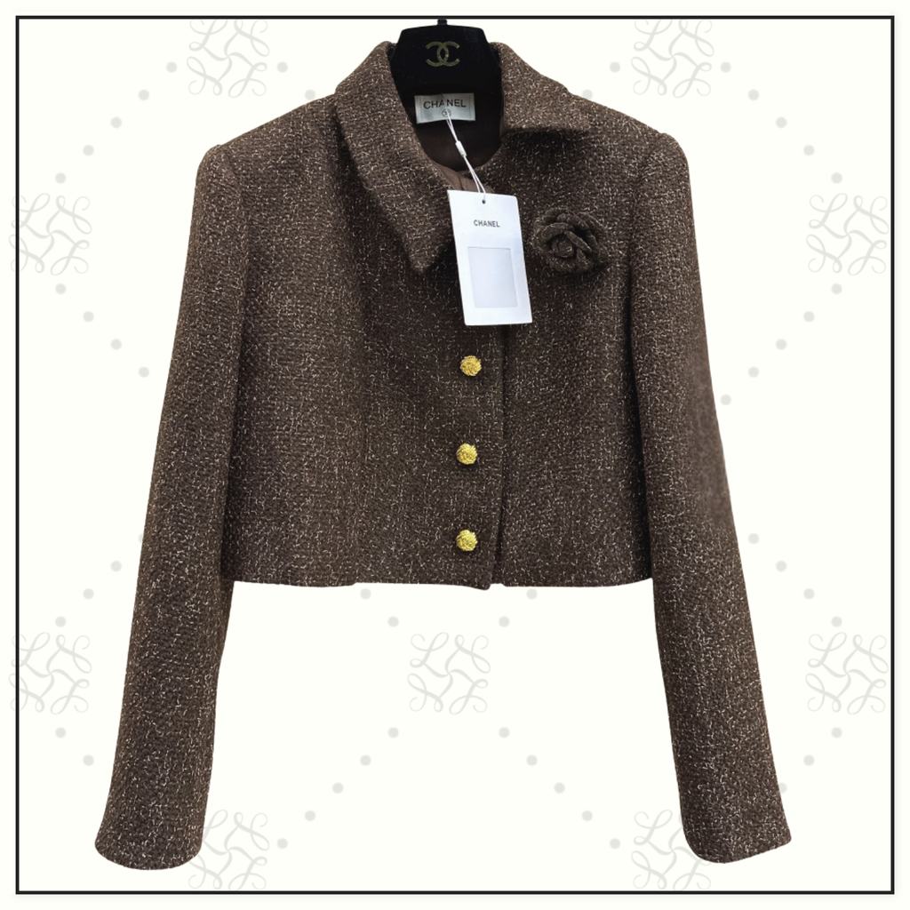 TWEED JACKET & RUFFLE MINI SKIRT