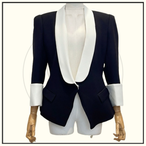 TWO TONE CREPE BLAZER