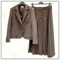 WOOL BLEND BLAZER & MIDI SKIRT