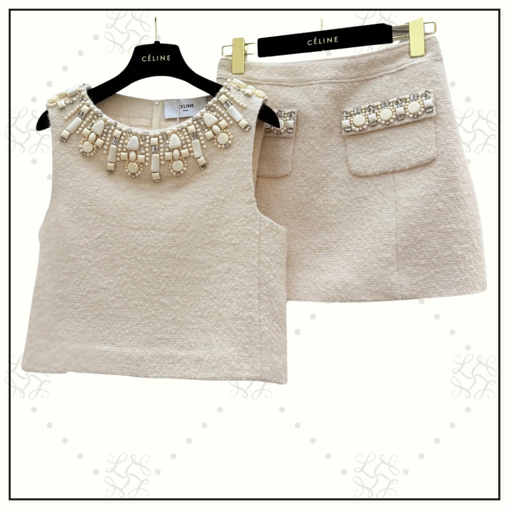 EMBROIDERED TOP & MINI SKIRT