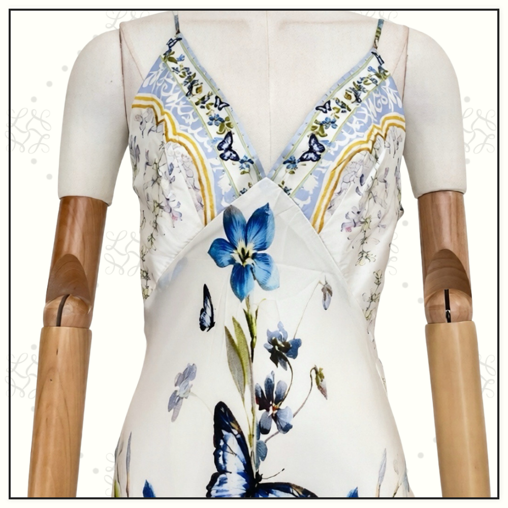 V NECK BIAS SLIP DRESS