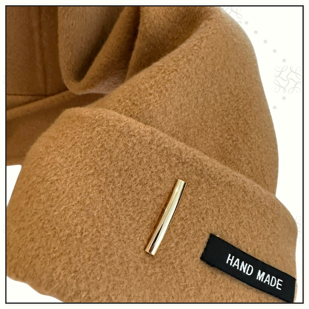 WOOL & CASHMERE BLEND FUNNEL NECK COAT