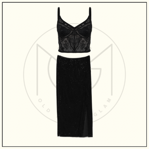 LACE BUSTIER TOP & PENCIL SKIRT