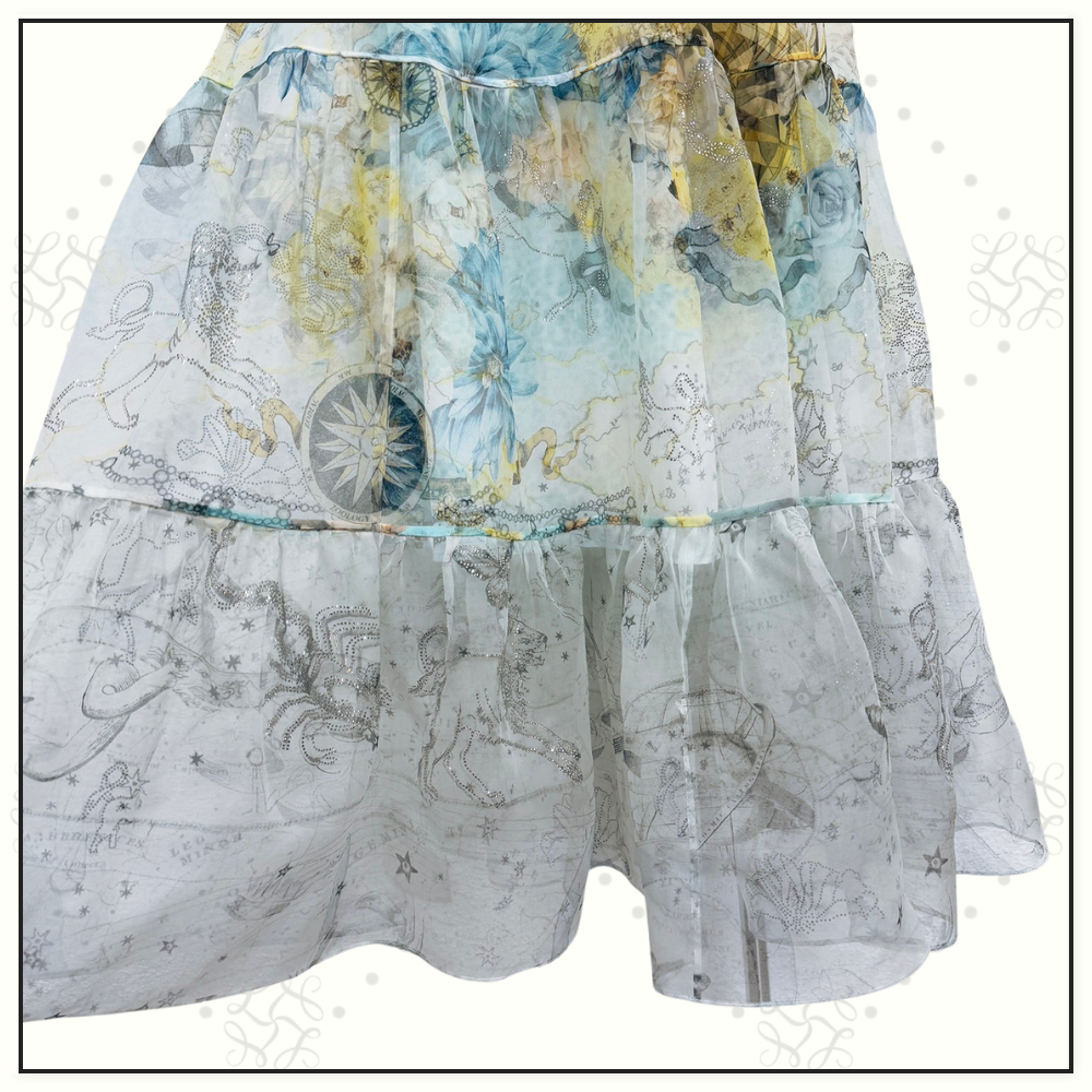 GATHERED BLOUSE & TIERED SKIRT