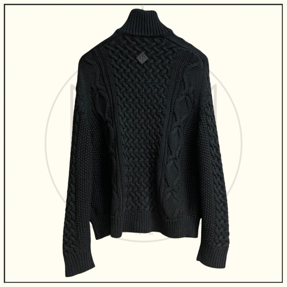 WOOL KNIT HALF ZIP SWEATER
