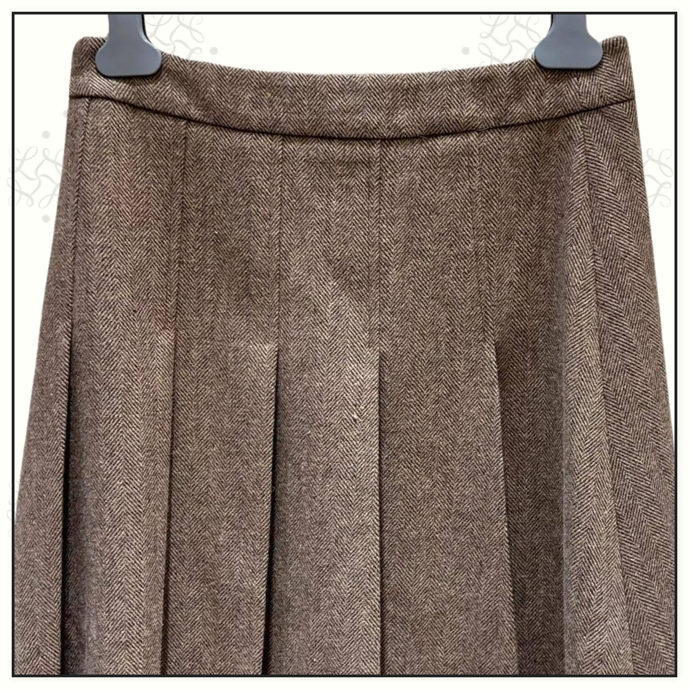 WOOL BLEND BLAZER & MIDI SKIRT