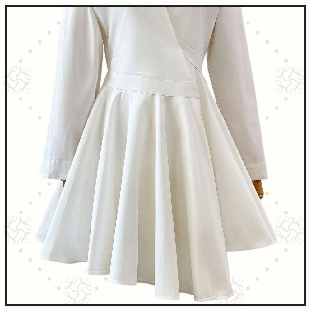 ASYMMETRICAL V NECK SHORT DRESS