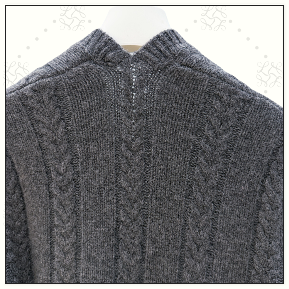 CABLE KNIT WOOL MOULINE SWEATER