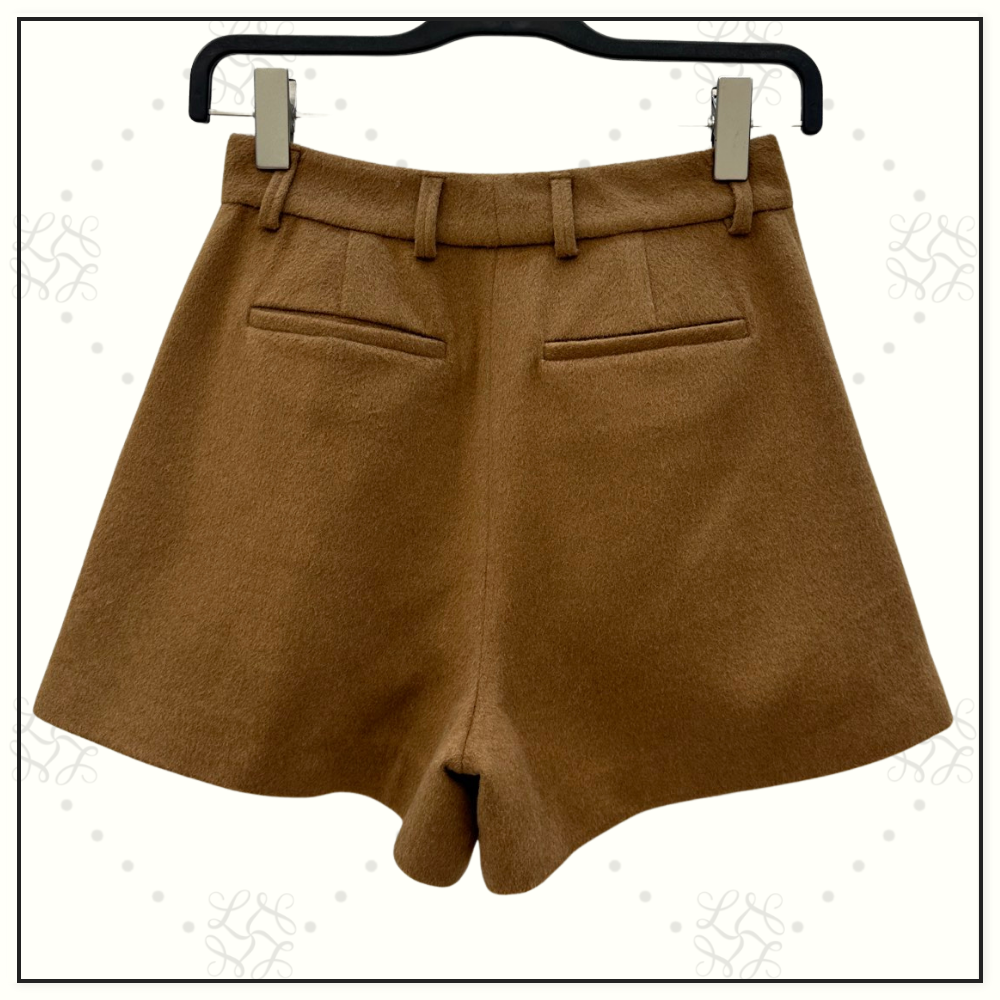 CAMEL HAIR BOMBER & BELTED SHORT