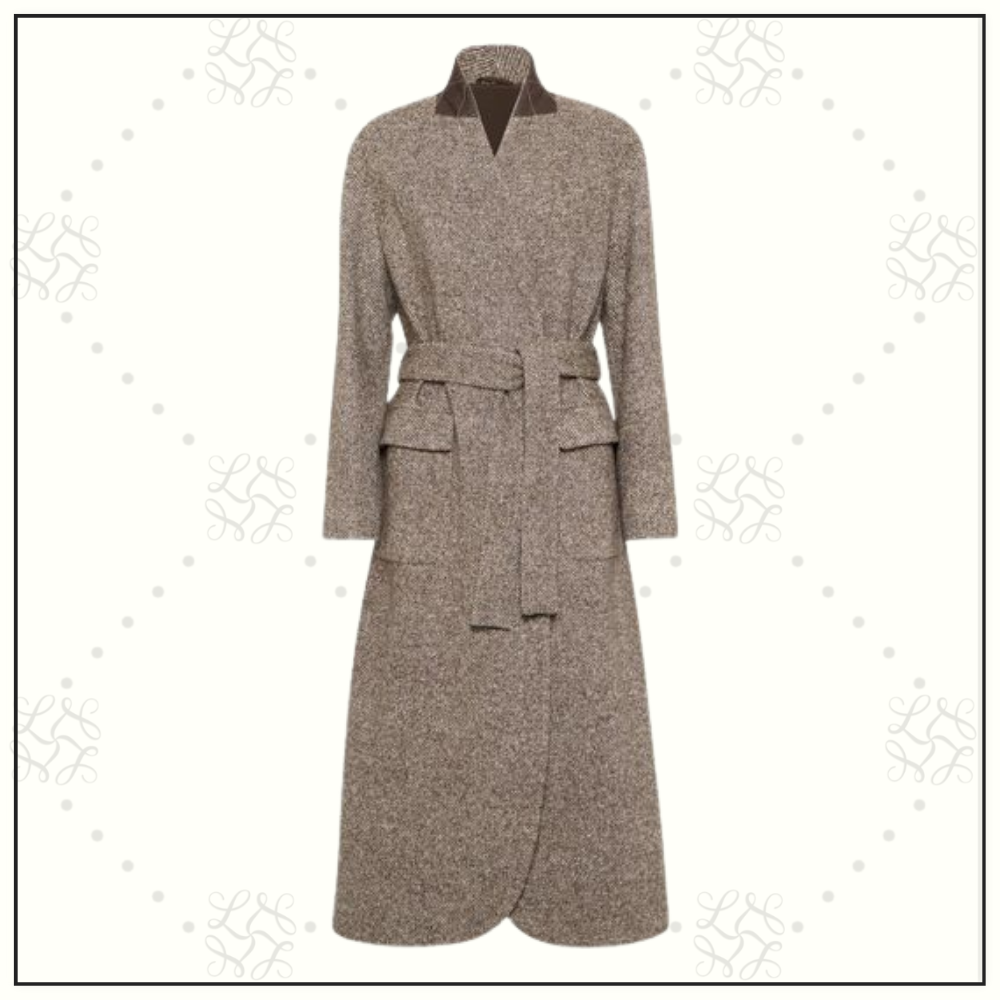 WOOL & SILK BLEND MELANGE COAT
