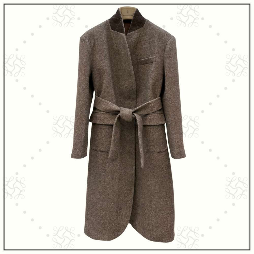 WOOL & SILK BLEND MELANGE COAT