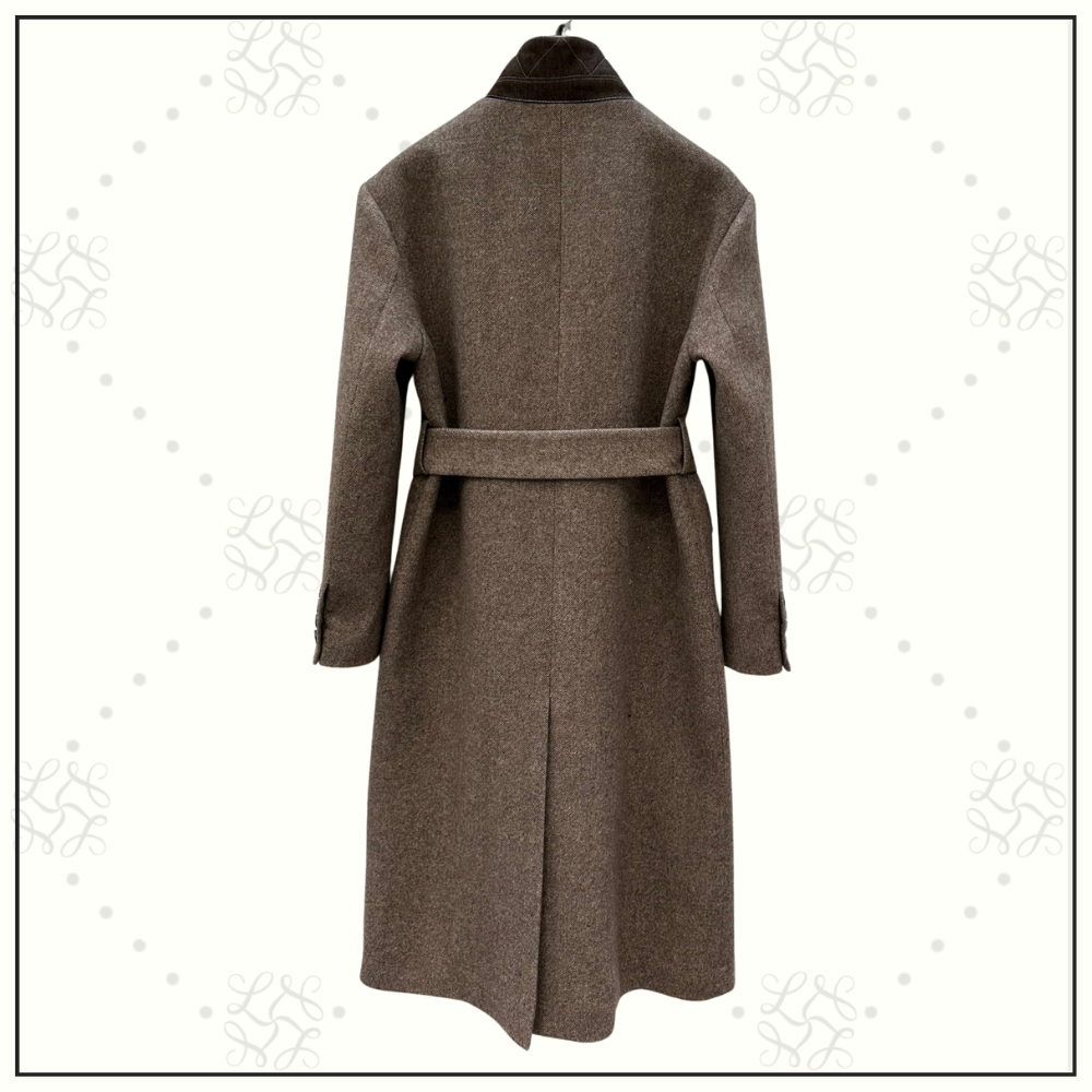WOOL & SILK BLEND MELANGE COAT