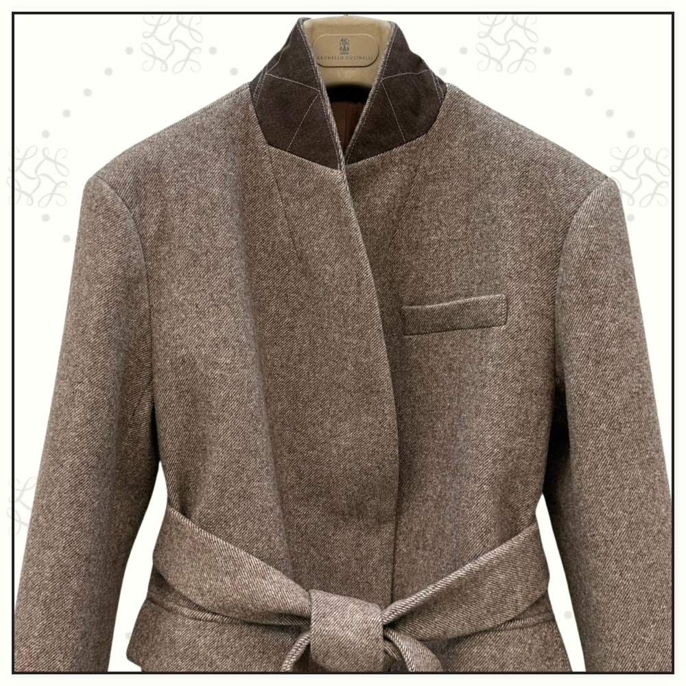 WOOL & SILK BLEND MELANGE COAT