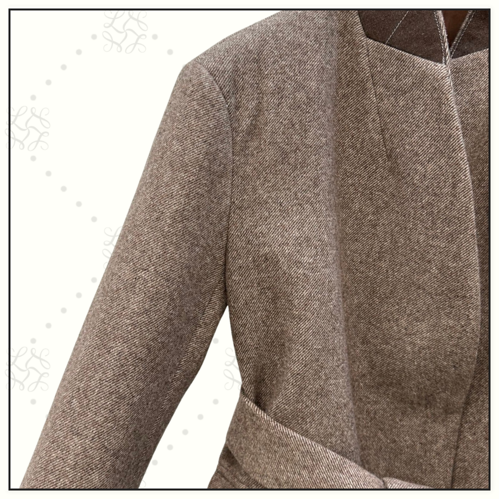 WOOL & SILK BLEND MELANGE COAT