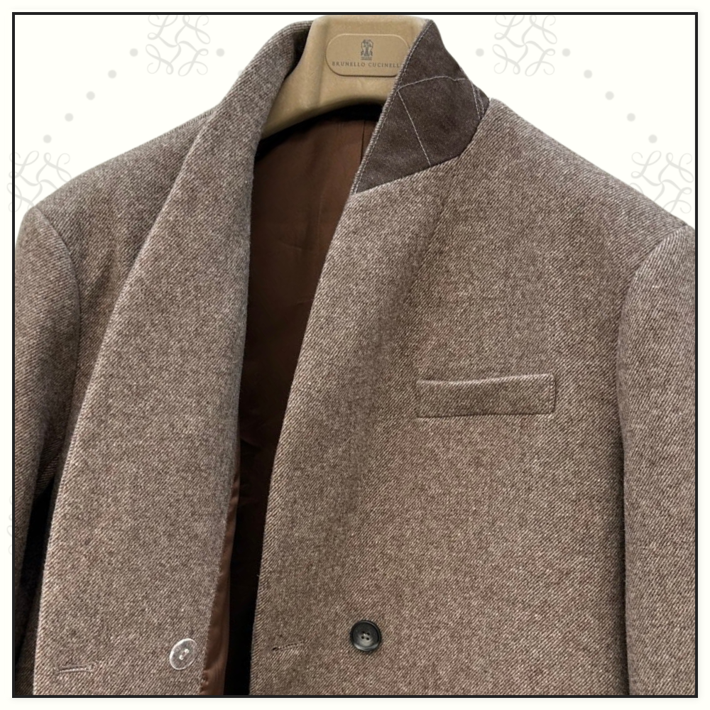 WOOL & SILK BLEND MELANGE COAT