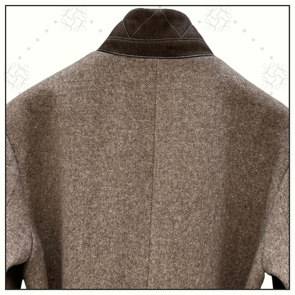 WOOL & SILK BLEND MELANGE COAT