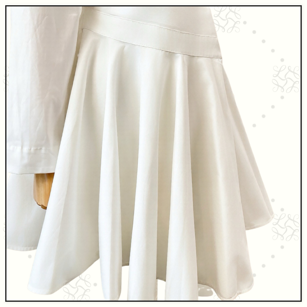 ASYMMETRICAL V NECK SHORT DRESS