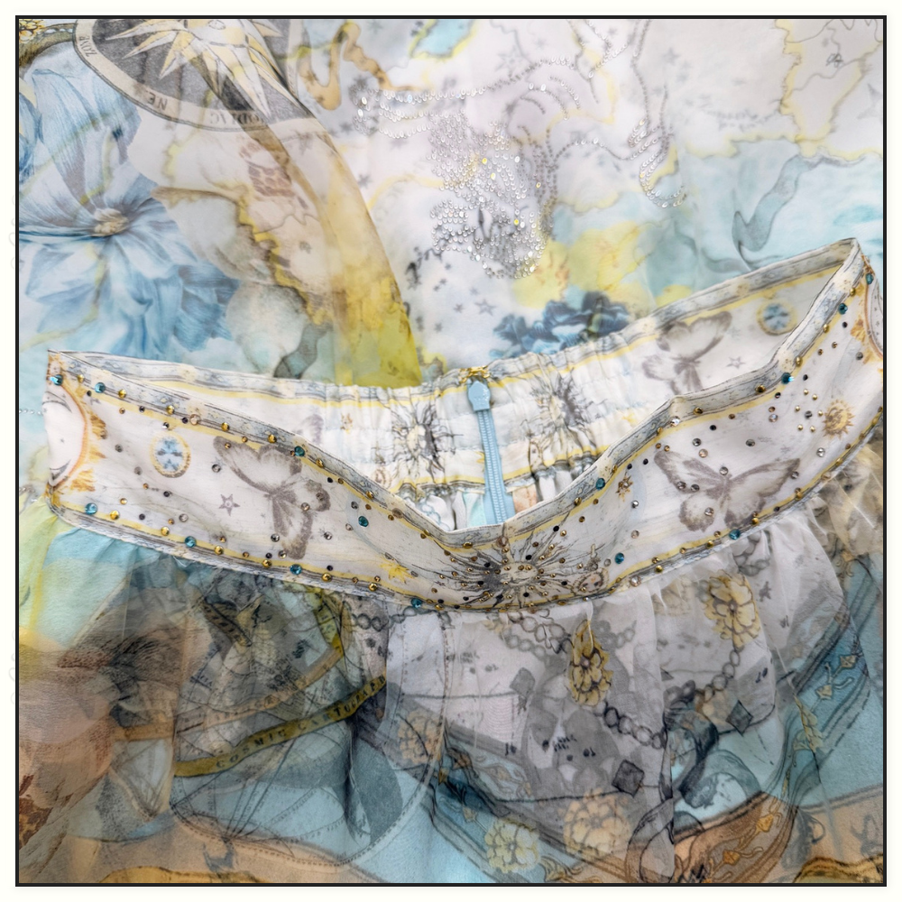 GATHERED BLOUSE & TIERED SKIRT