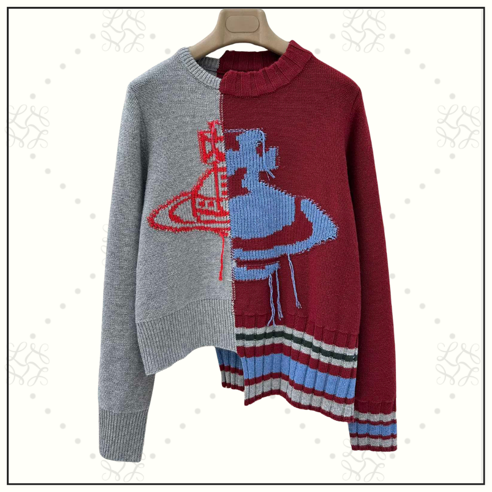 HALF & HALF INTARSIA KNIT JUMPER