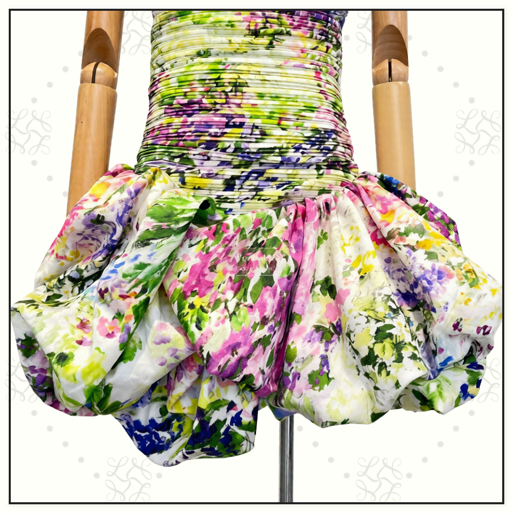 VIOLETTE BUBBLE HEM MINI DRESS