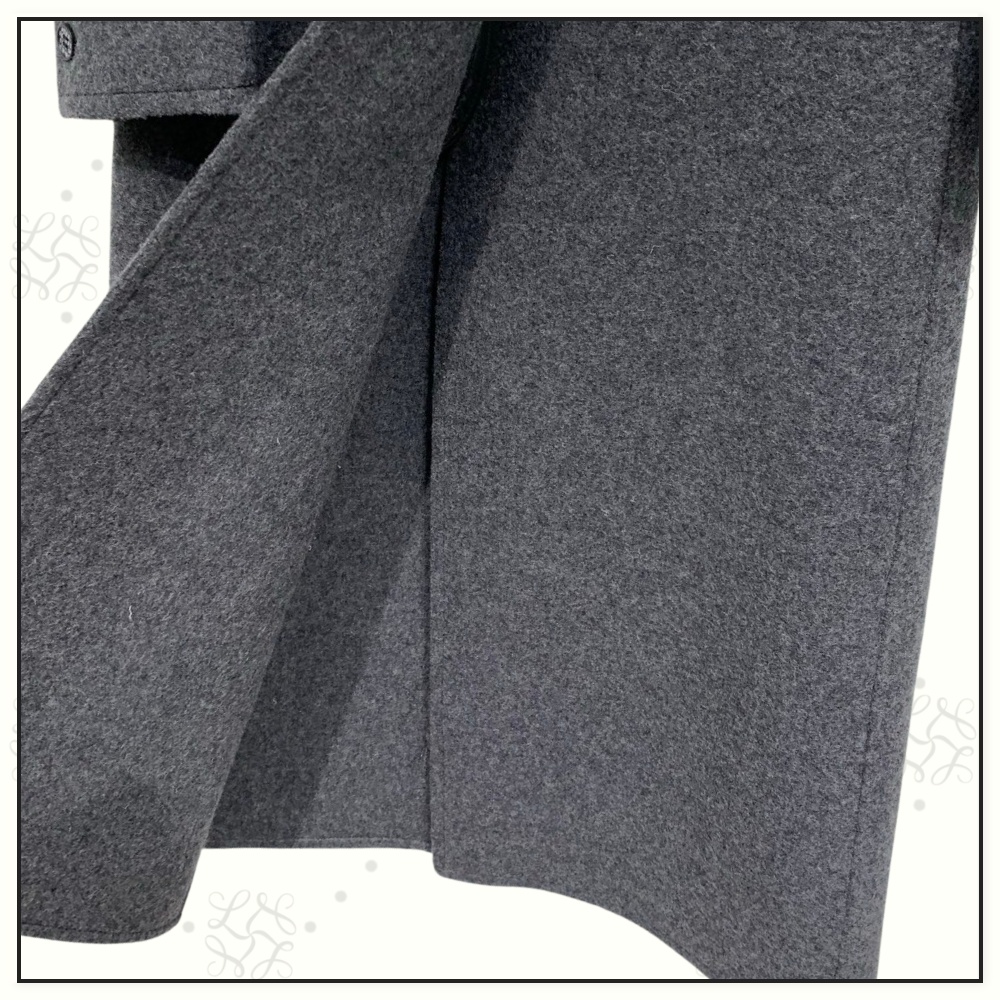 COLLARLESS WOOL COAT