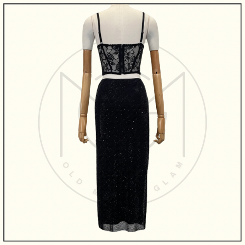LACE BUSTIER TOP & PENCIL SKIRT
