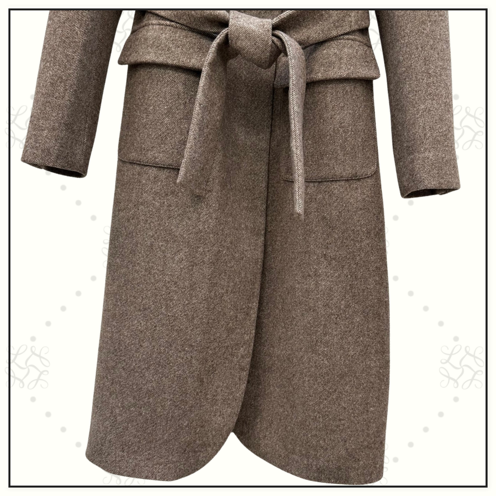 WOOL & SILK BLEND MELANGE COAT