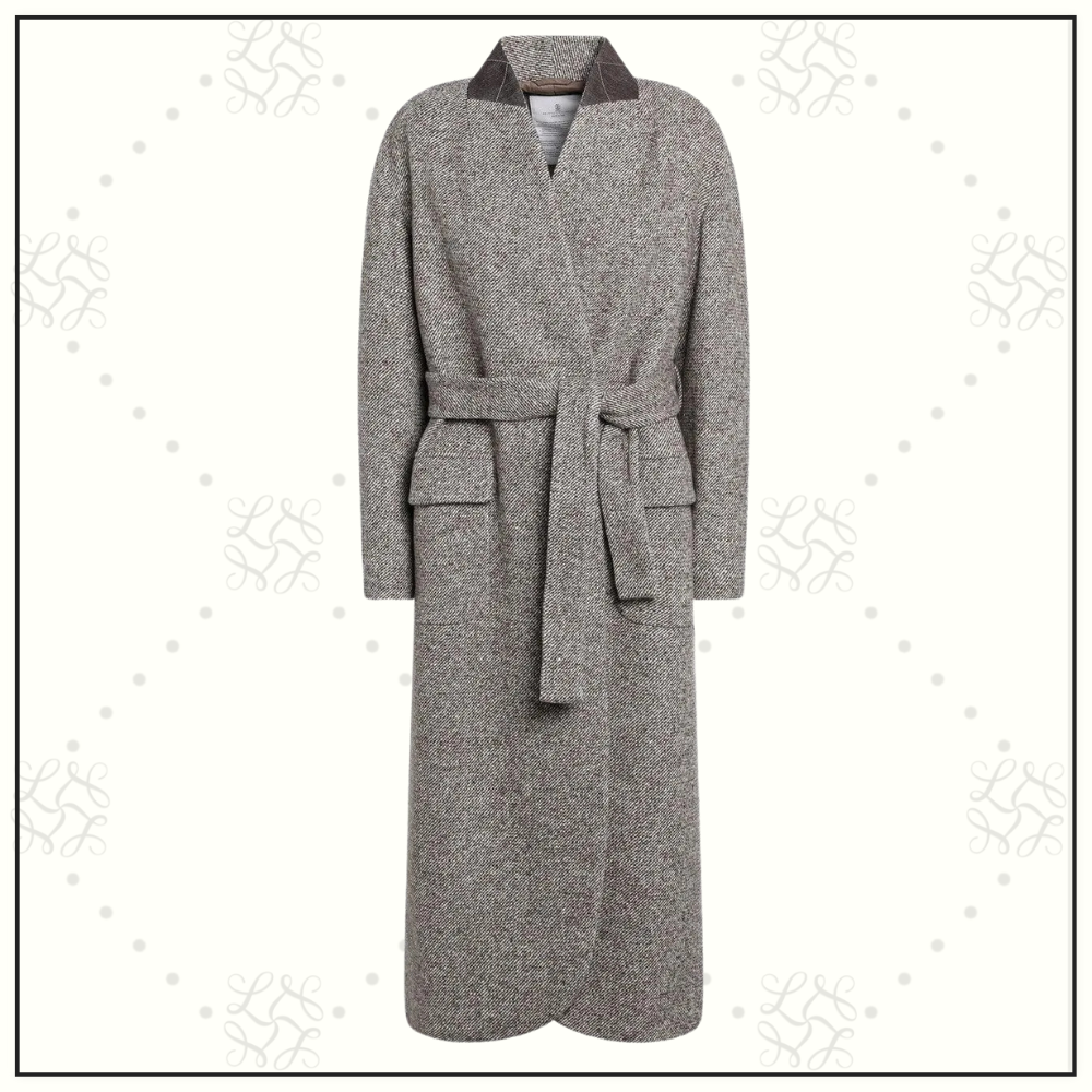 WOOL & SILK BLEND MELANGE COAT
