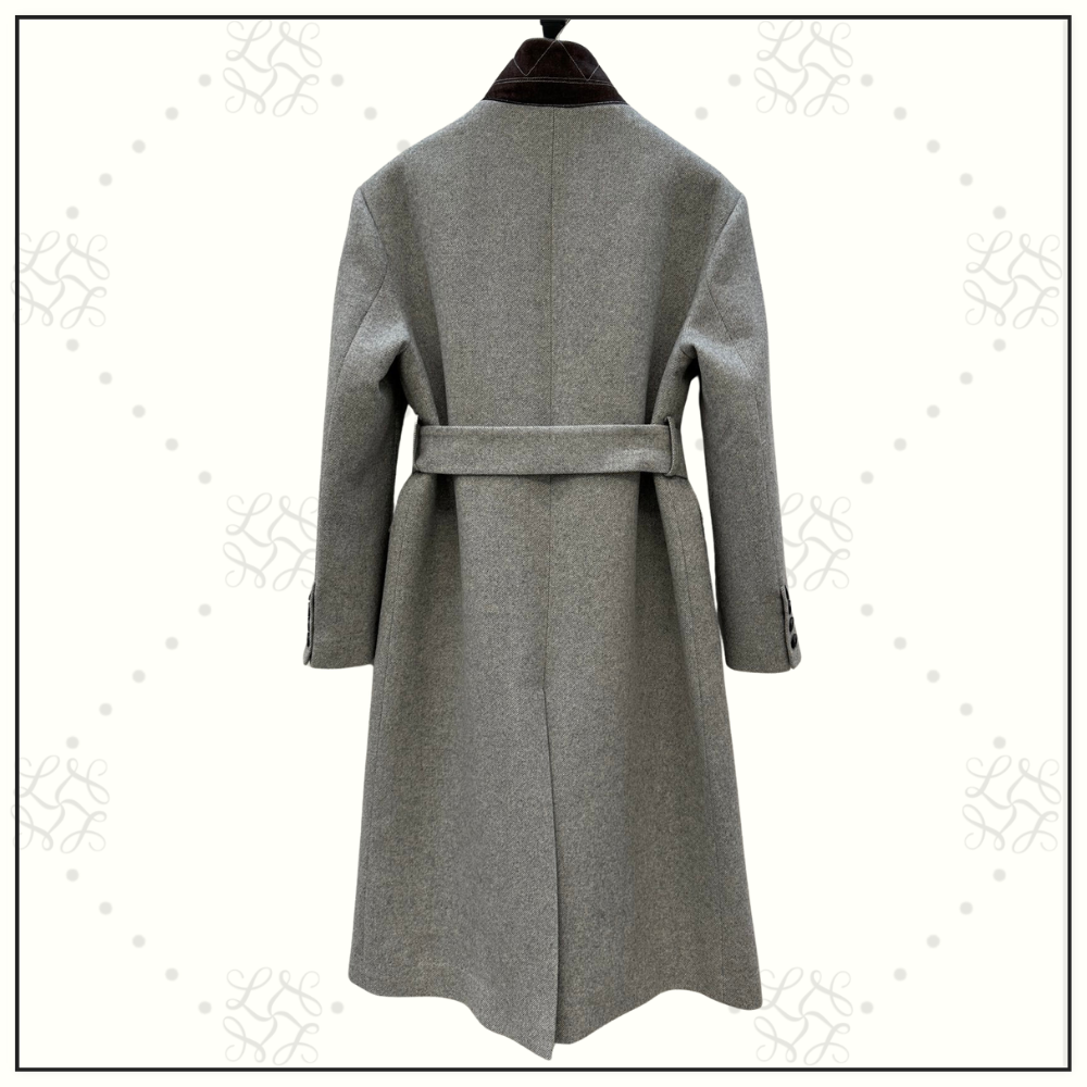 WOOL & SILK BLEND MELANGE COAT