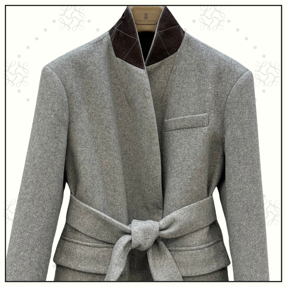 WOOL & SILK BLEND MELANGE COAT