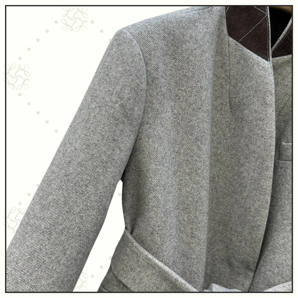 WOOL & SILK BLEND MELANGE COAT