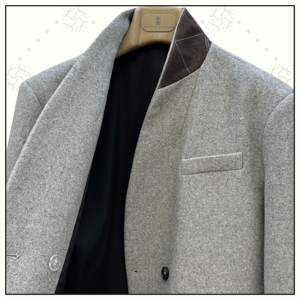 WOOL & SILK BLEND MELANGE COAT