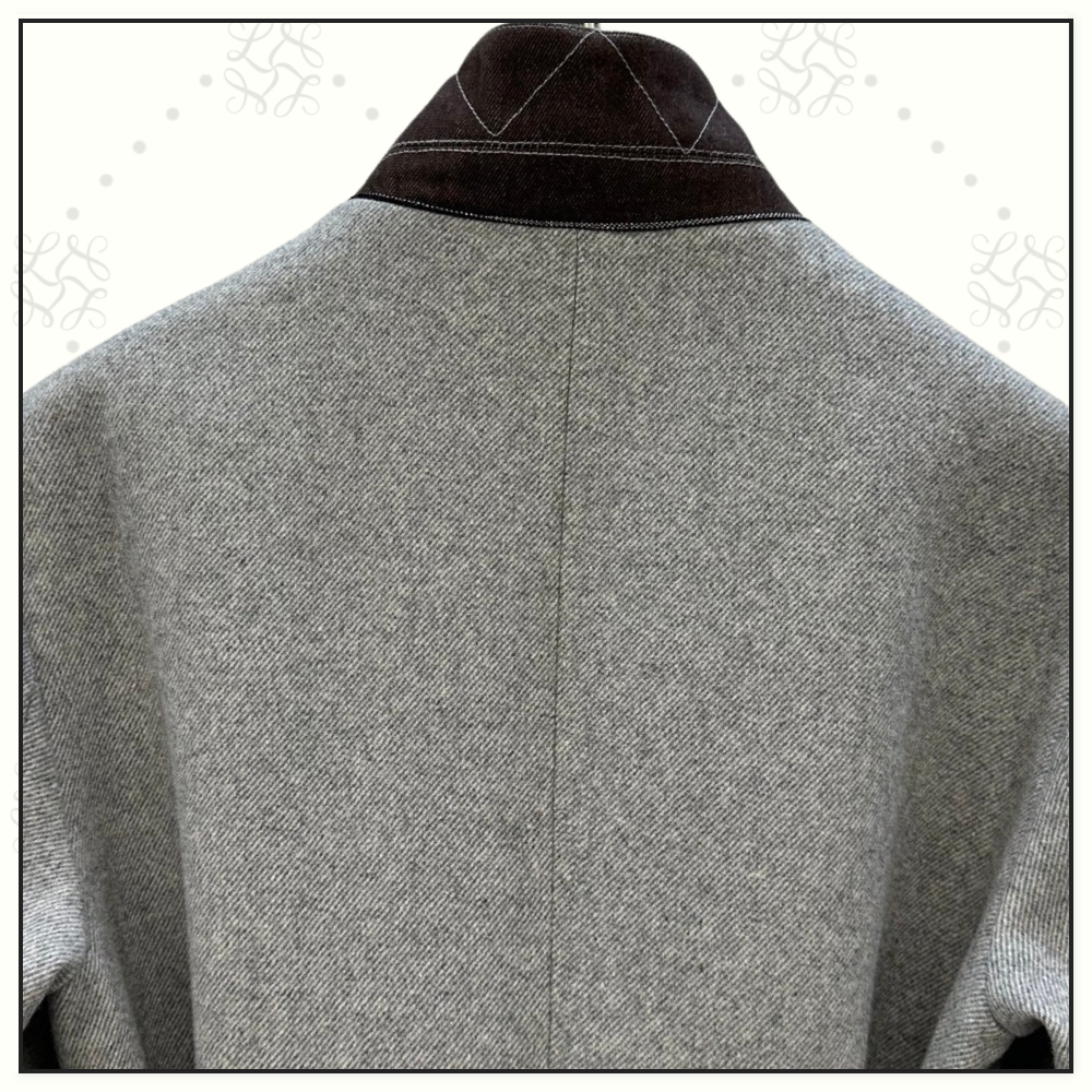 WOOL & SILK BLEND MELANGE COAT