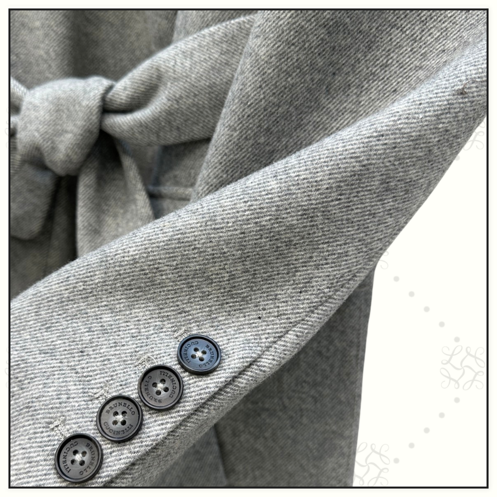 WOOL & SILK BLEND MELANGE COAT