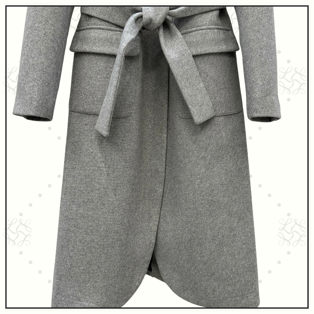 WOOL & SILK BLEND MELANGE COAT