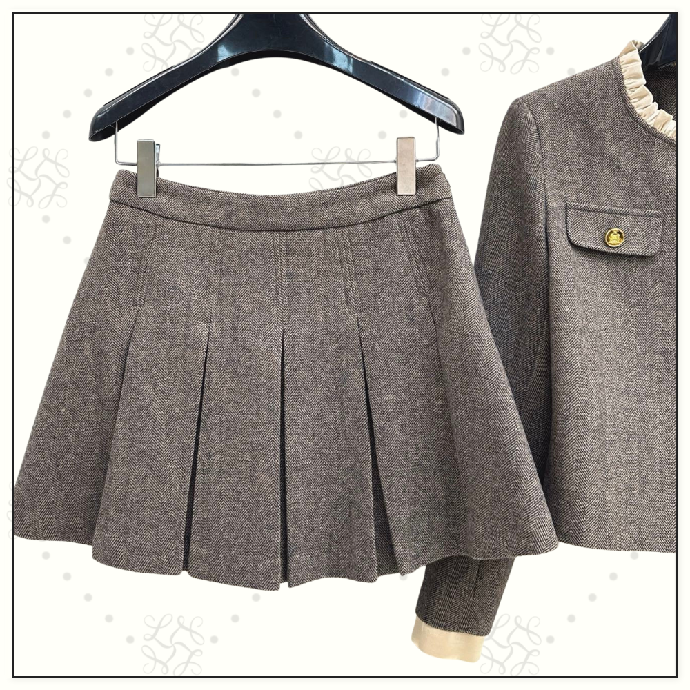 WOOL BLEND JACKET & MINI SKIRT