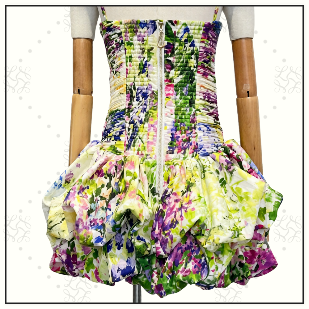 VIOLETTE BUBBLE HEM MINI DRESS