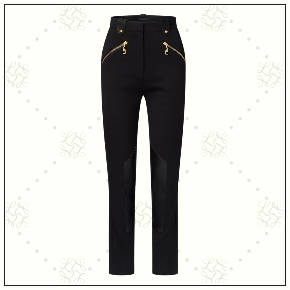 LEATHER ACCENT RIDING PANTS