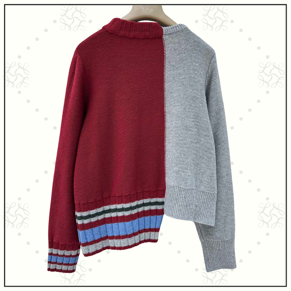 HALF & HALF INTARSIA KNIT JUMPER