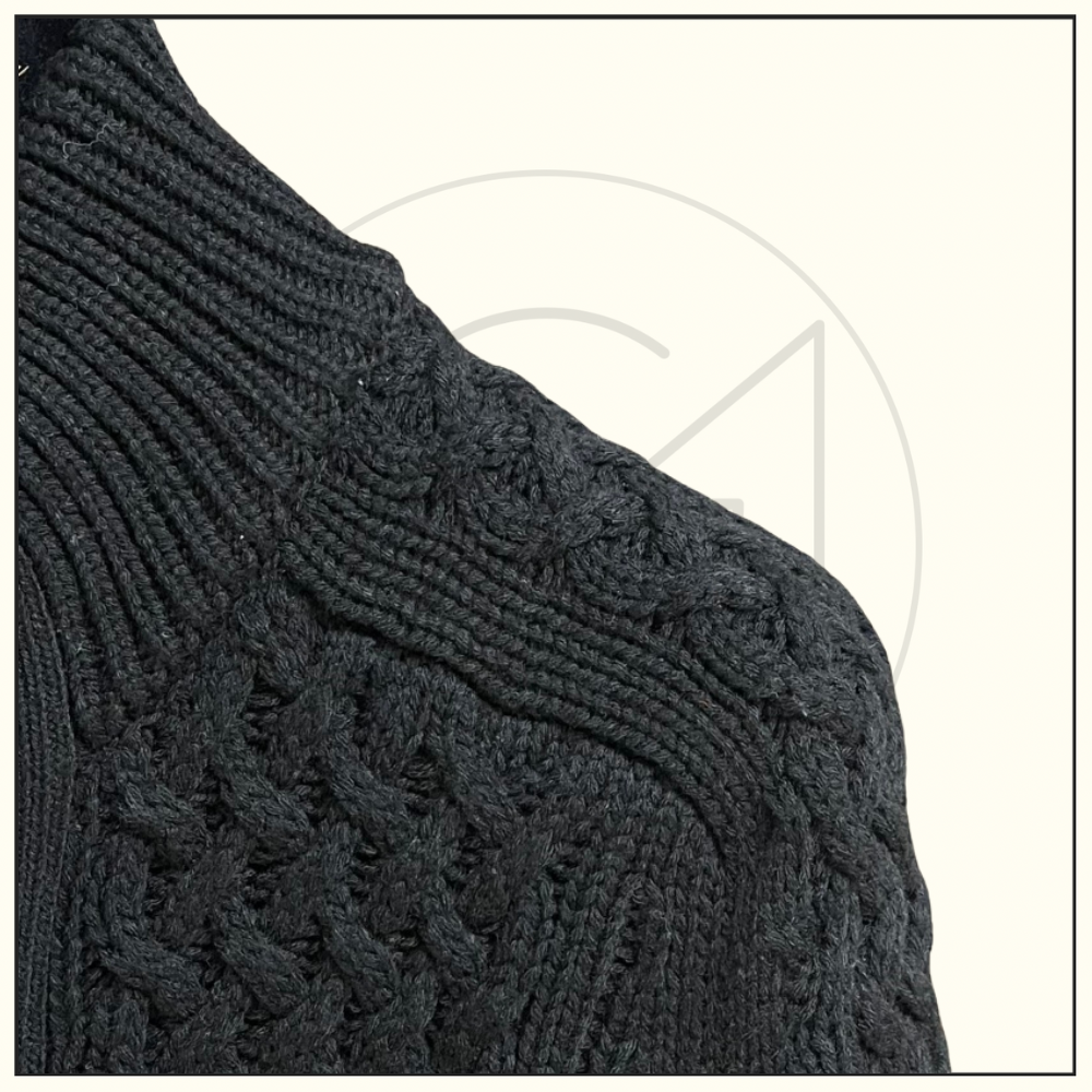 WOOL KNIT HALF ZIP SWEATER