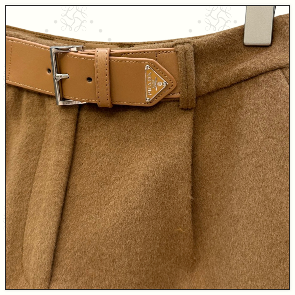 CAMEL HAIR BOMBER & BELTED SHORT