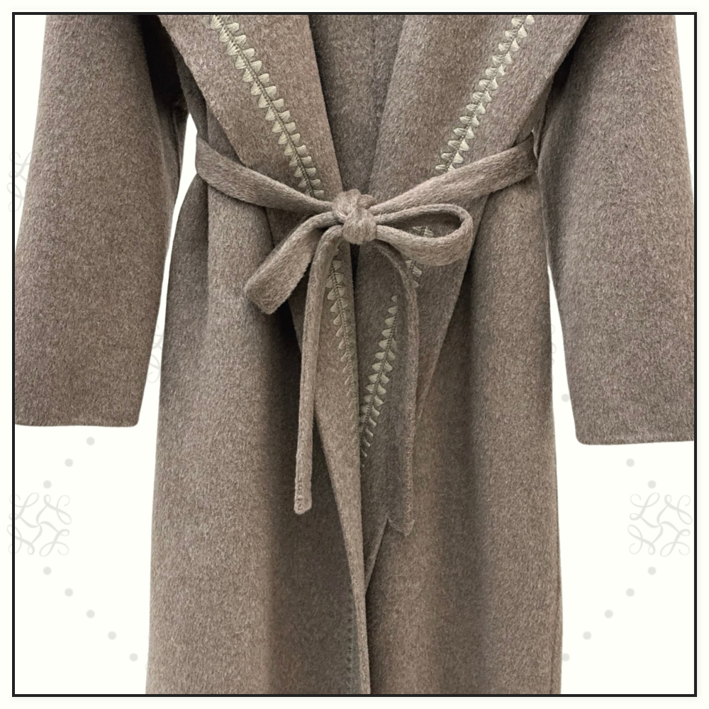 WOOL CASHMERE WRAP COAT
